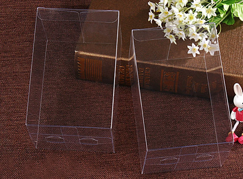 20pcs 10*10*15cm Transparent Waterproof PVC Boxes Packaging Plastic Clear Box Storage For Food/jewelry/Candy/Gift/cosmetics