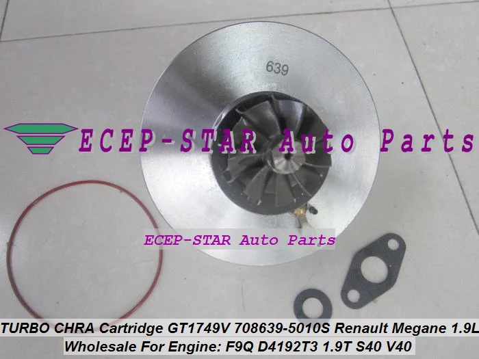 

TURBO CHRA Cartridge GT1749V 708639-5010S 703890 708639 Turbocharger For Renault Megane Scenic S40 V40 Primera F9Q D4192T3 1.9L