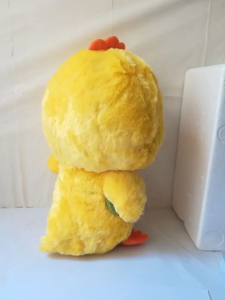 big 42cm yellow cartoon chick soft doll catching worm chick plush toy throw pillow Christmas gift w0860