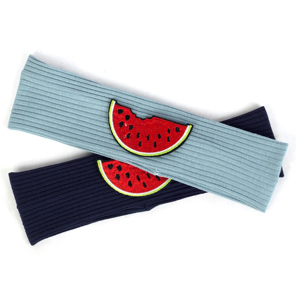 Geebro Child Watermelon Patch Elastic Solid Cotton Ribbed Sports Headbands Cute Baby Girls Boys Turbans Headwear Hair Accessorie