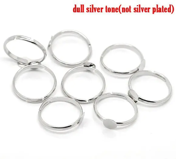 

free shipping!!!!!500pcs/lot Silver Tone Adjustable Ring Base Blank base 6mm