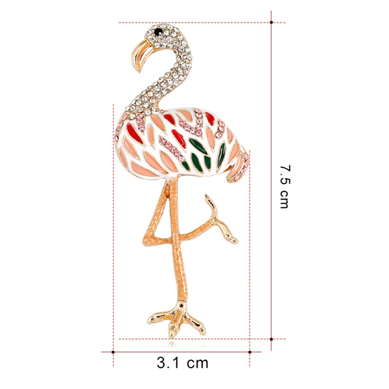 Fashion Creative Animal Flamingo Bird Brooch Women, Men Metal Brooch  For Women Fashion Badge Brooches Jewelry