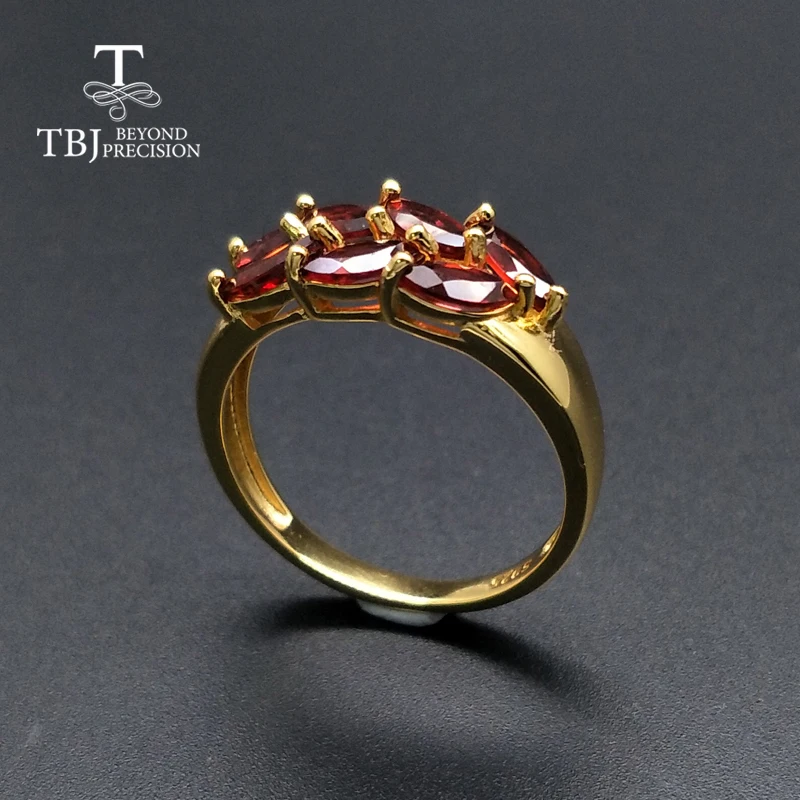 TBJ,new style natural gemstone garnet 925 sterling silver rings fashion fine jewelry for girl & women birthday nice gift