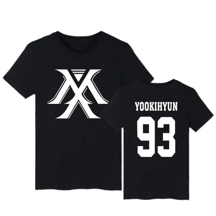 Korean Fashion MONSTA X Kpop Short Sleeve T Shirt Women Men Unisex Harajuku Hip Hop Cotton Tops Tees Brand Clothing Plus Size