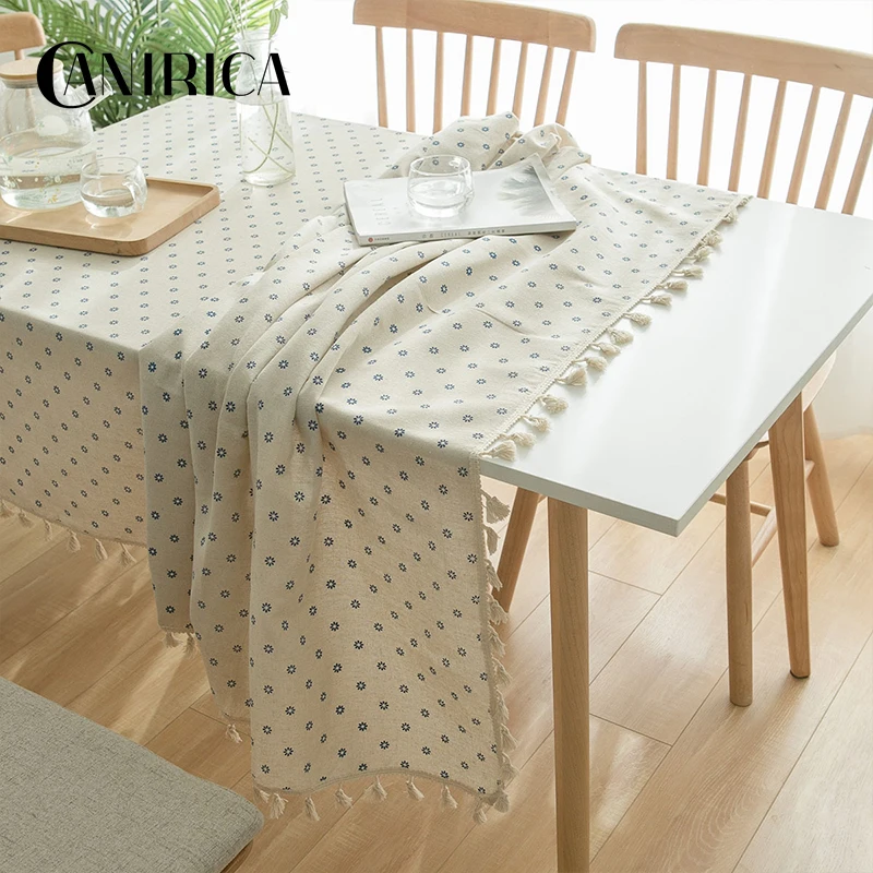 CANIRICA Table Cloth Linen Tablecloth Kitchen Decorative Table Cover Wedding Manteles De Mesa Rectangular Table Accessories Gift