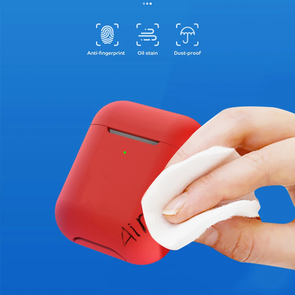 Étui Airposie 2 pour Airpods 2e génération, housse de protection pour écouteurs Apple Airpods 2, manchon en silicone avec crochet