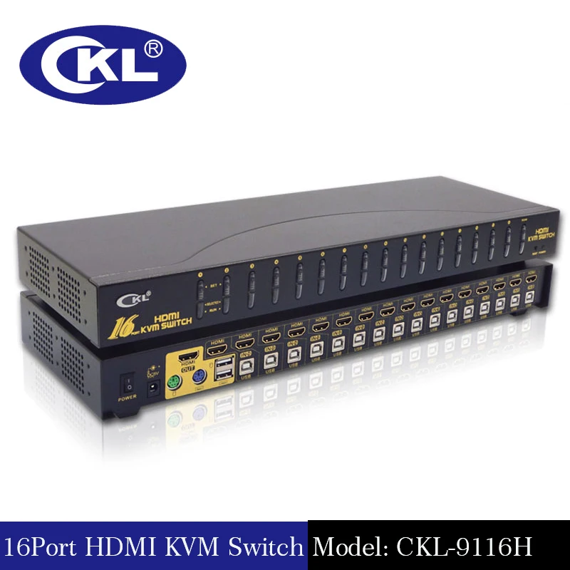 CKL 16 Port USB Auto HDMI KVM Switch PC Monitor Keyboard Mouse Switcher untuk Komputer Server DVR NVR Mendukung 1080P 3D CKL-9116H