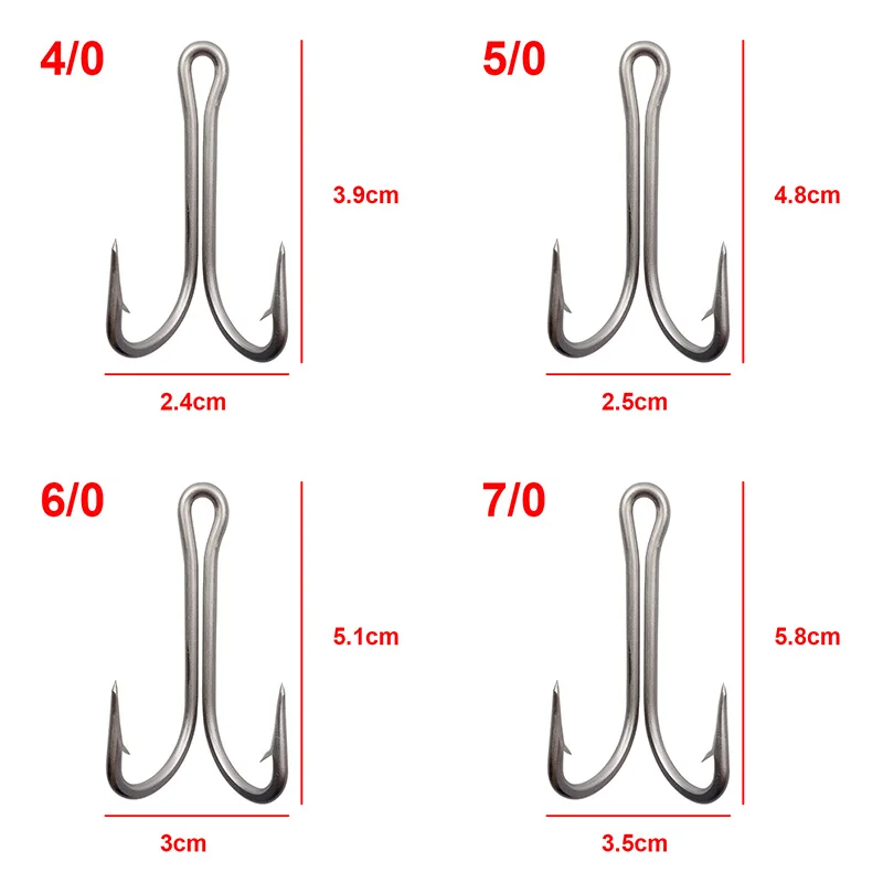 30pcs/lot 7982 Double Fishing Hooks Stainless Steel Fishhooks Big Sharp Double Bait Fishing Tackle