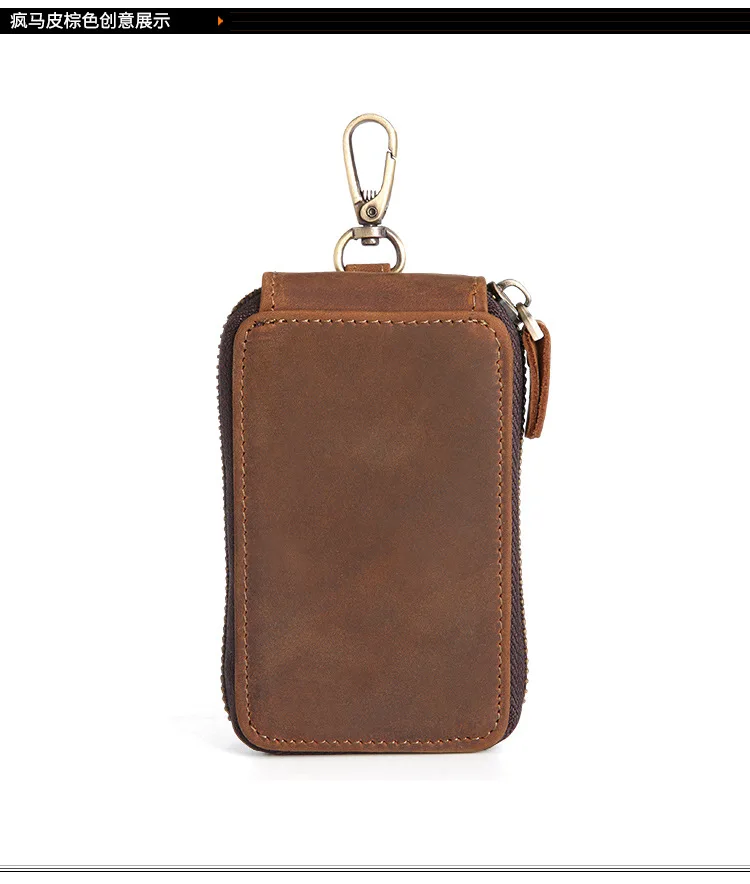 Vintage Key Holder men Genuine Leather key holder Leather key wallet men housekeeper women key case smart organizer pouch