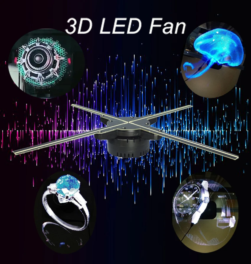 

HD 65cm four blades 3d hologram advertising display led fan 3d hologam led display outdoor advertising light commerce lighting