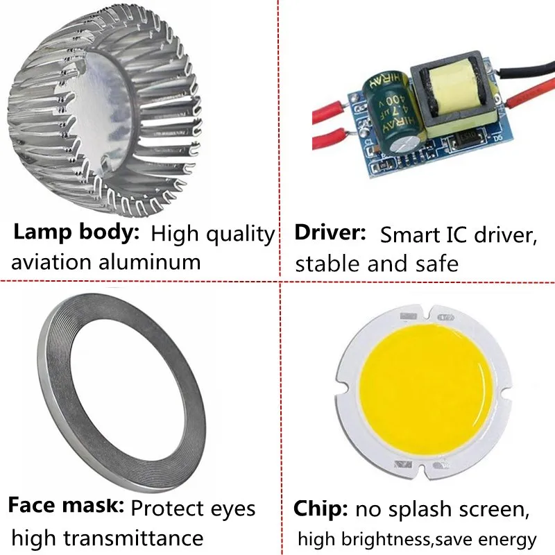 Nieuwe High Power Lampada Led MR16 GU5.3 COB 6 w 9 w 12 w Dimbare Led Cob Spotlight Cool wit MR 16 12 v Bulb Lamp GU 5.3 220 v