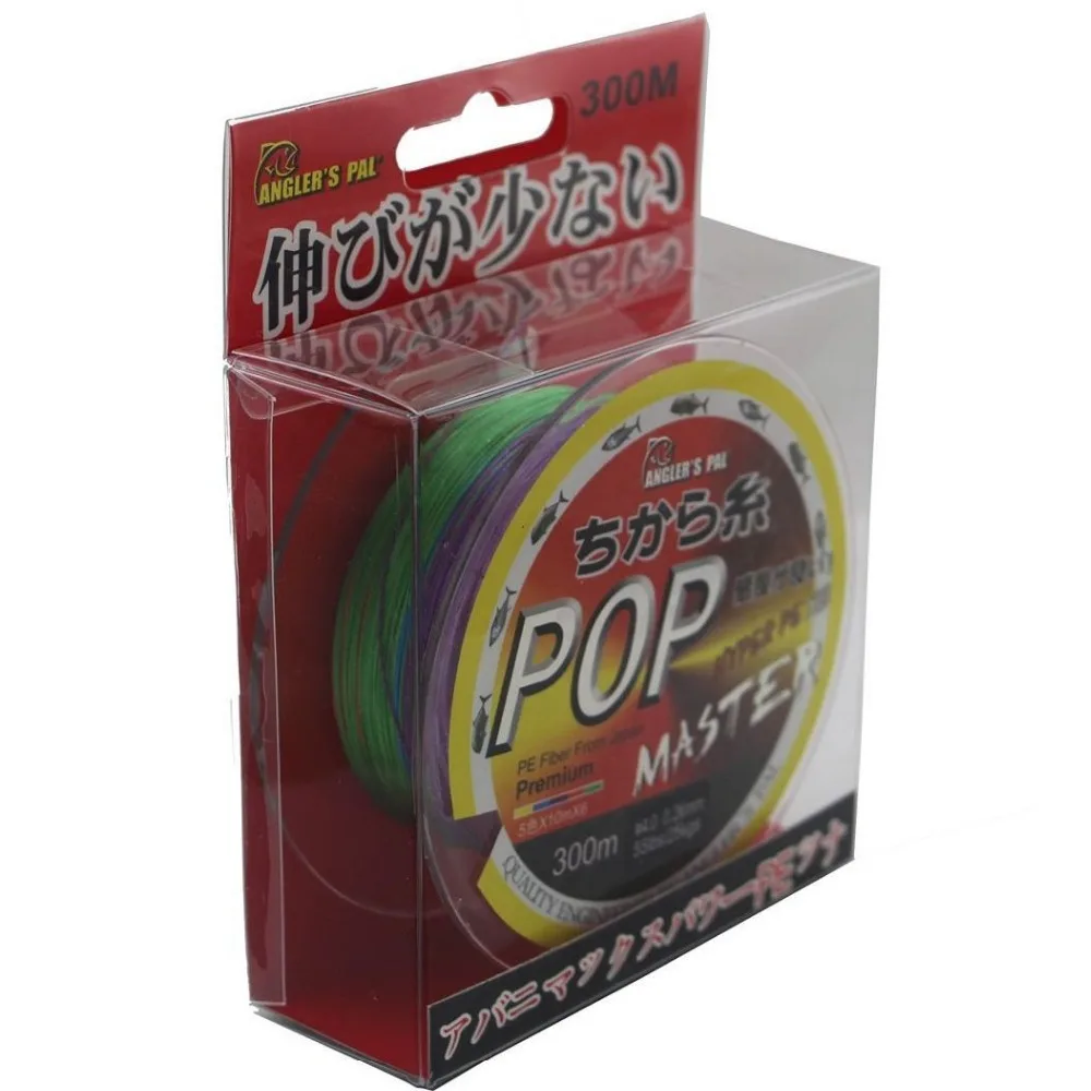 300m Anglers Pal POP Master Multicolor X8 Multifilament Braided Japan Fishing Line, Durable Fishing Equipment