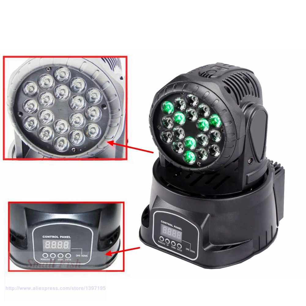 10xLot LED Bee Eye Moving Head Light 18x3W RGB Professional Stage Lights DMX512 Disco DJ Beam Wash Effect Lighting Equipment