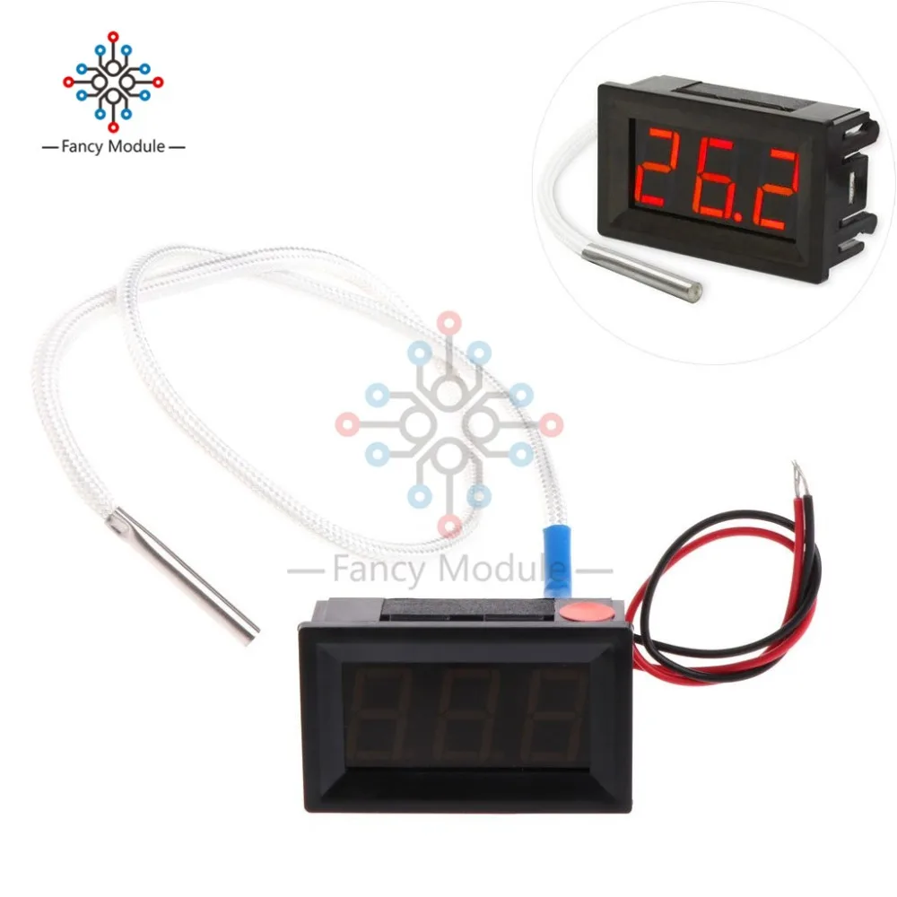 XH-B310 Digital tube LED Display Thermometer 12V Temperature Meter K-type R06 Stick Thermocouple Tester Red Blue Green