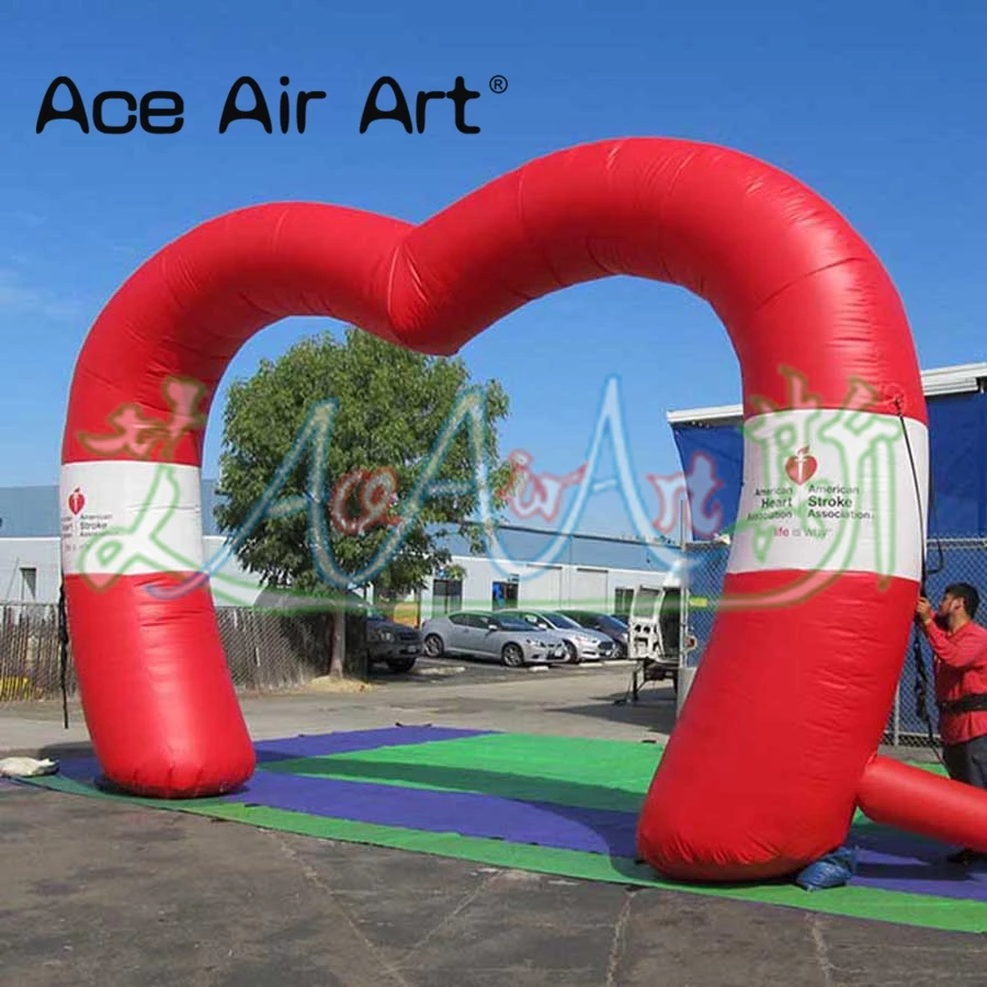 Inflatable Love Heart Arch Inflatable Heart Shaped Archway Entrance with Logo for Wedding Valentine's Day Decoration