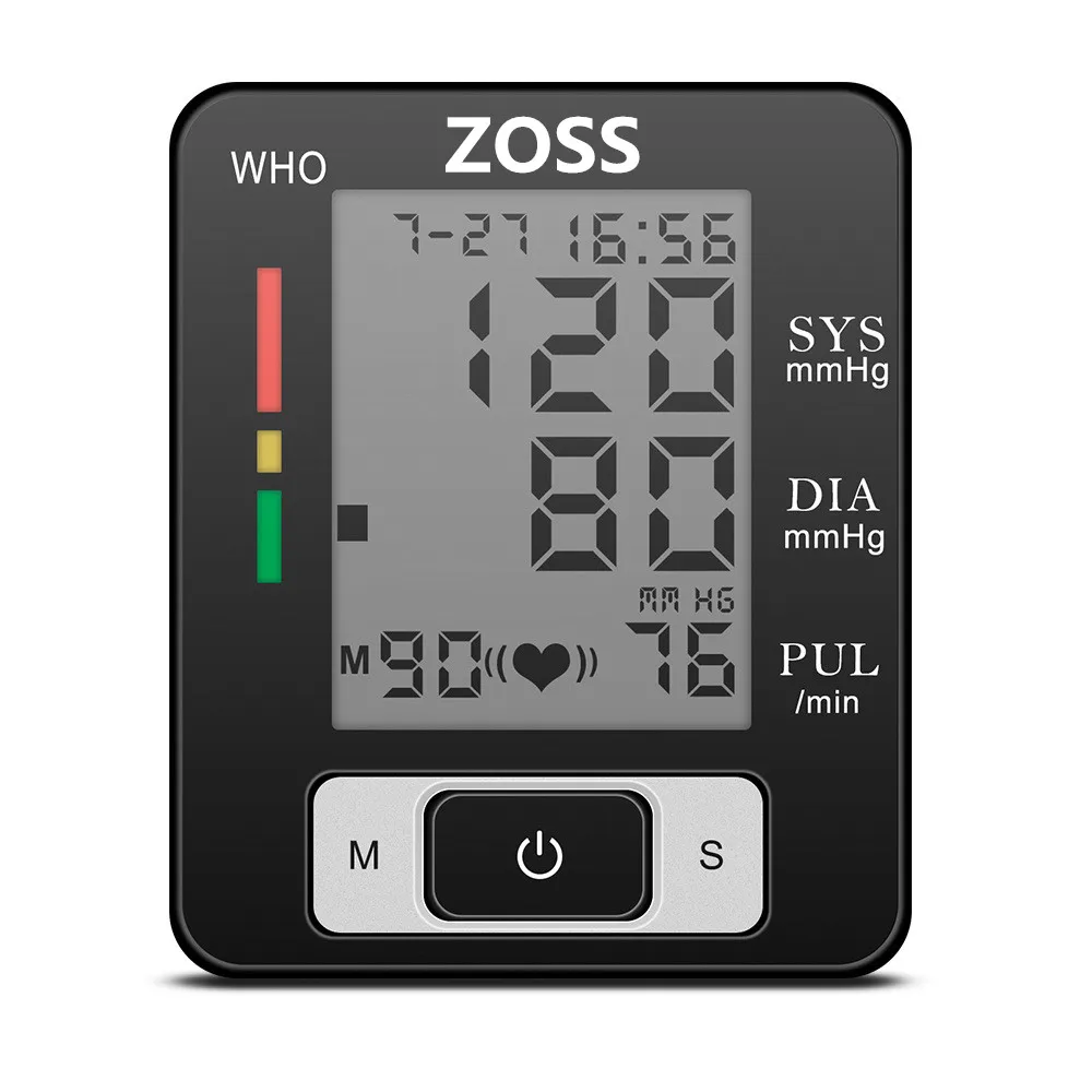 ZOSS  English or Russian Voice Cuff Wrist Sphygmomanometer Blood Presure Meter Monitor Heart Rate Pulse Portable Tonometer BP