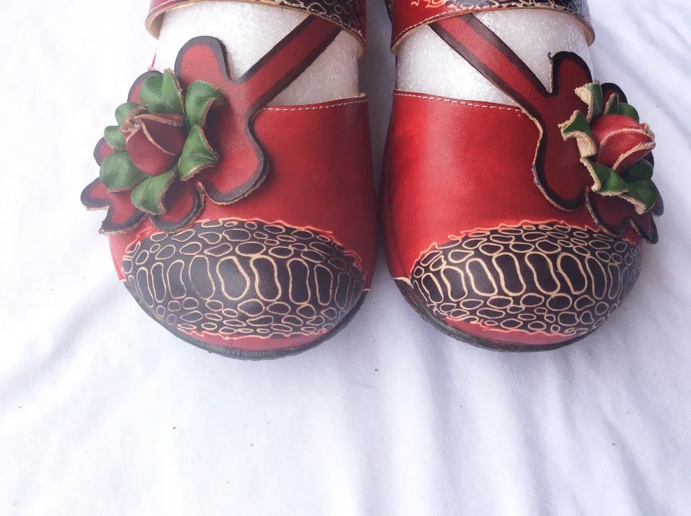 Careaymade-Folk style Head layer cowhide pure handmade Carved shoes, the retro art mori girl shoes,Women\'s casual SandalsAM019