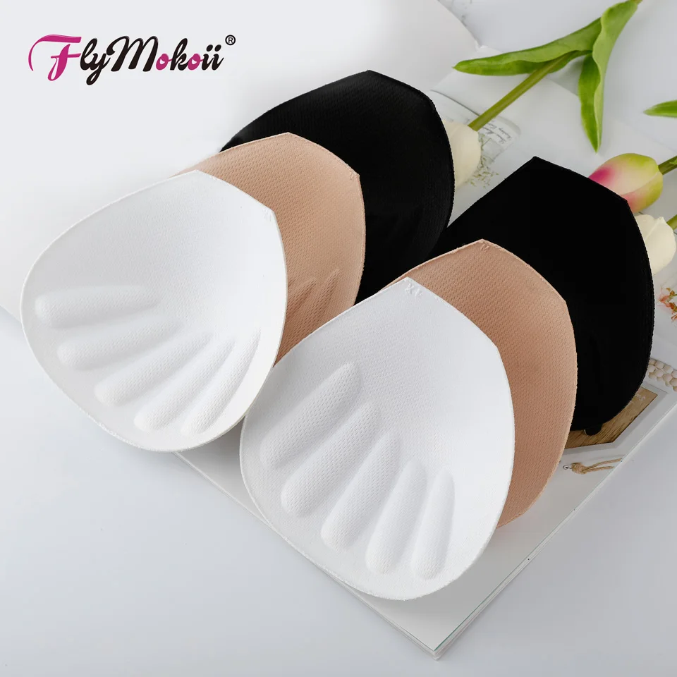 

Flymokoii 3 Pairs/Lot Women Intimate Bra Padded Chest Cups Insert Breast Enhancer Push Up Bikini Invisible Pads for Swimsuit