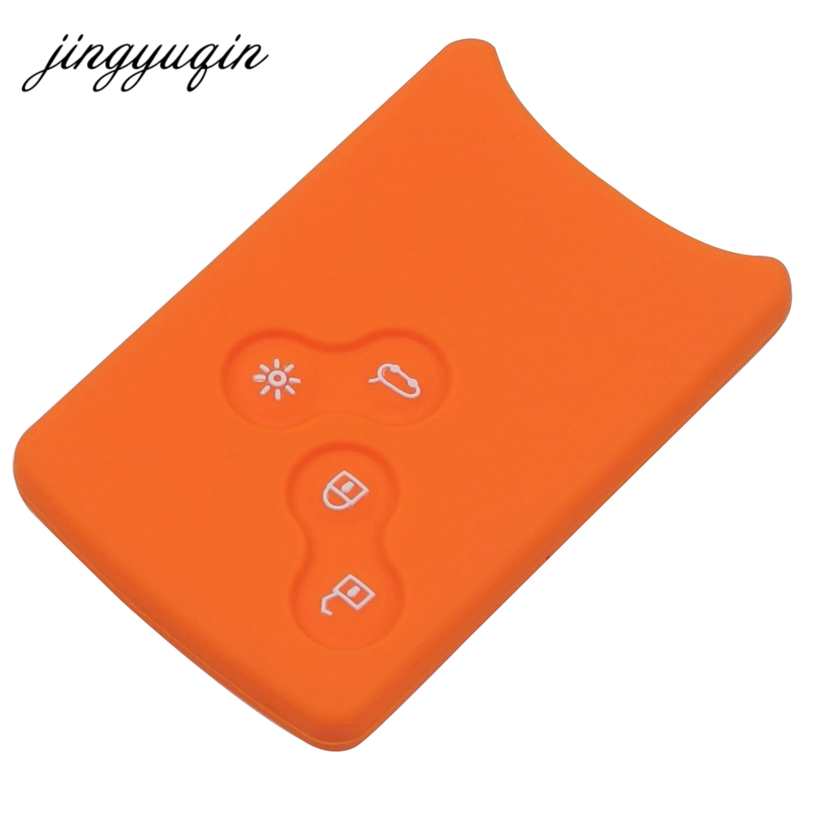 Jingyuqin custodia protettiva in Silicone per chiave a 4 pulsanti per Renault Clio Logan Megane 2 3 Koleos custodia portachiavi con carta scenica