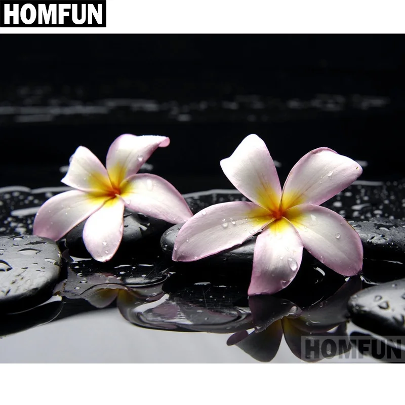 

HOMFUN Square Round Drill 5D Diamond Painting Environmental Crafts Full Diamond Embroidery "Orchid Stone" Home decor A06692