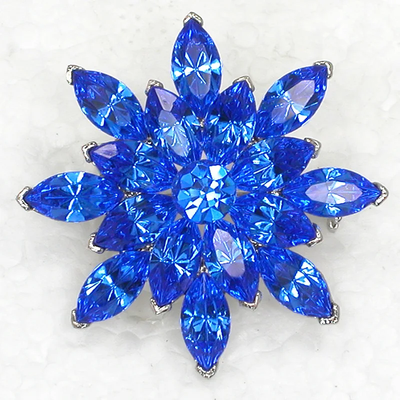 60pcs/lot Mixed Color (Can Notes Color) Wholesale Rhinestone Marquise Flower Pin brooches Wedding party prom C101174