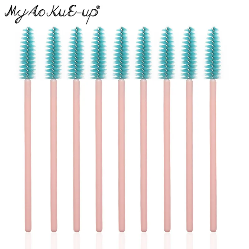 50 stücke Wimpern Pinsel Augenbraue Microbrush Für Mascara Zauberstab Weichen Kopf Wimpern Kosmetik Applikator Lash Verlängerung Make-Up Pinsel – Detail 9