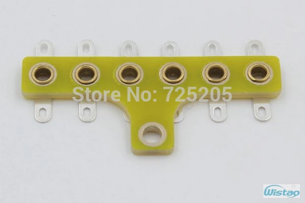 سقالات من البرونز الفوسفور المطلي بالذهب على شكل حرف T ، ست دبابيس نحاسية ، لمضخم الأنبوب ، HIFI DIY ، شحن مجاني