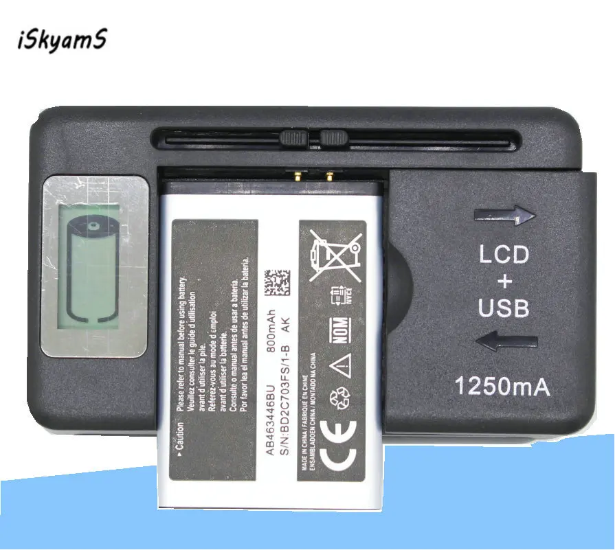 1x 800mAh AB463446BU Replacement Battery +Charger For Samsung SGH GH E251 E258 E350 E428 E500 X208 E900 E908 C512 X630 X680