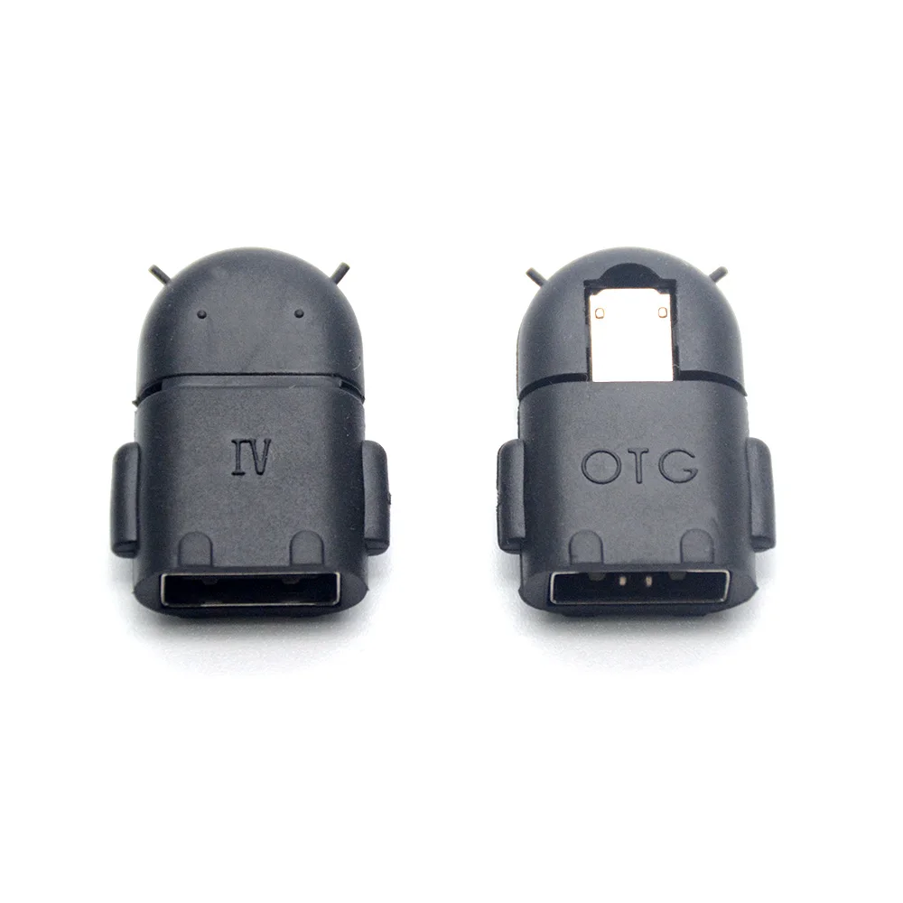 1/2/5 pces portátil mini micro usb otg adaptador forma robô android multi cor para android tablet telefone inteligente