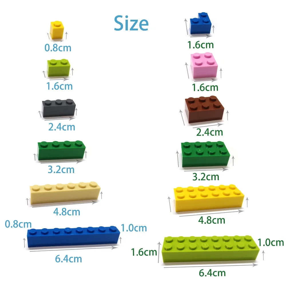مكعبات بناء سميكة 2 × 4 نقاط للأطفال ، لعبة تعليمية وابداعية ، حجم متوافق مع 3001 ، بلاستيك ، اصنعها بنفسك ، 40 قطعة