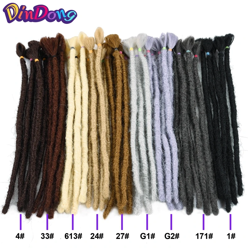 DinDong 12 inch Handmade Dreadlocks For Men Synthetic Crochet Braids Hair Extensions 6 inch Crochet Braiding Hair Blonde Brown