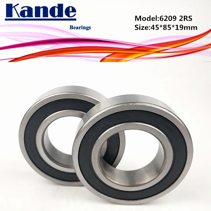 

Kande 6209RS 1PC ABEC-5 6209 2RS Single Row Deep Groove Ball Bearing 45x85x19 mm High Quality 6209RZ