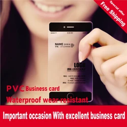 200 pcs/lot custom Transparent PVC visit cards Customized clear/frost Business Card printing