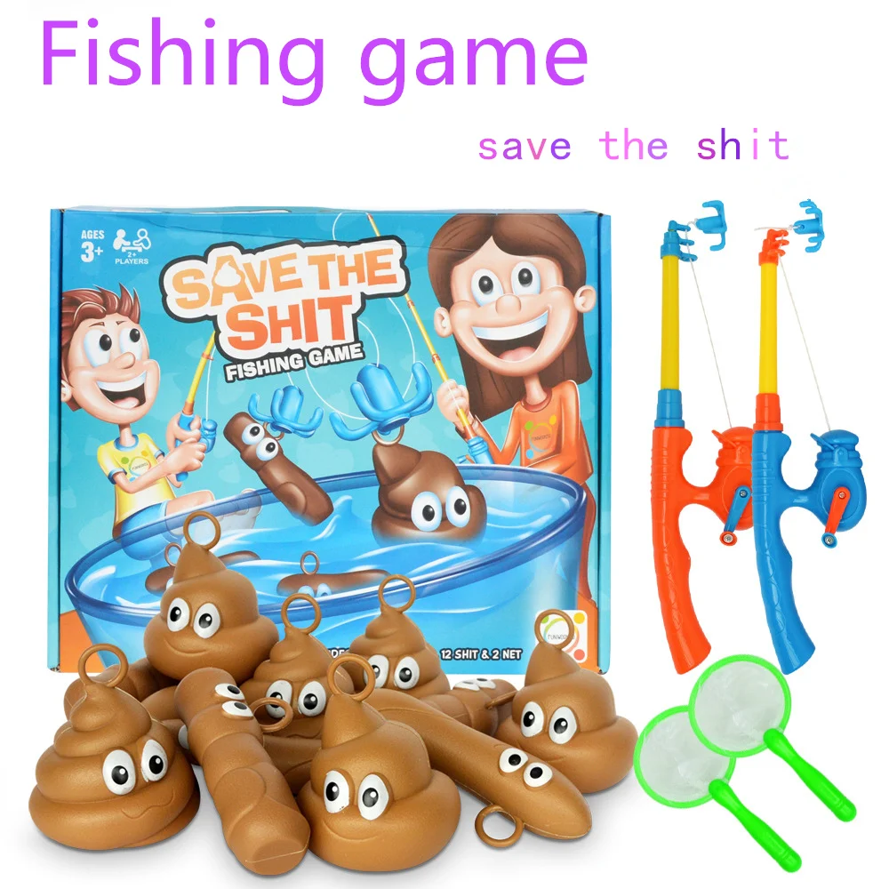 Classic Fishing Rescue Poop Indoor and Outdoor Sports Battle Toys Portable Desktop Intellectual Parent-Child Interactive Game