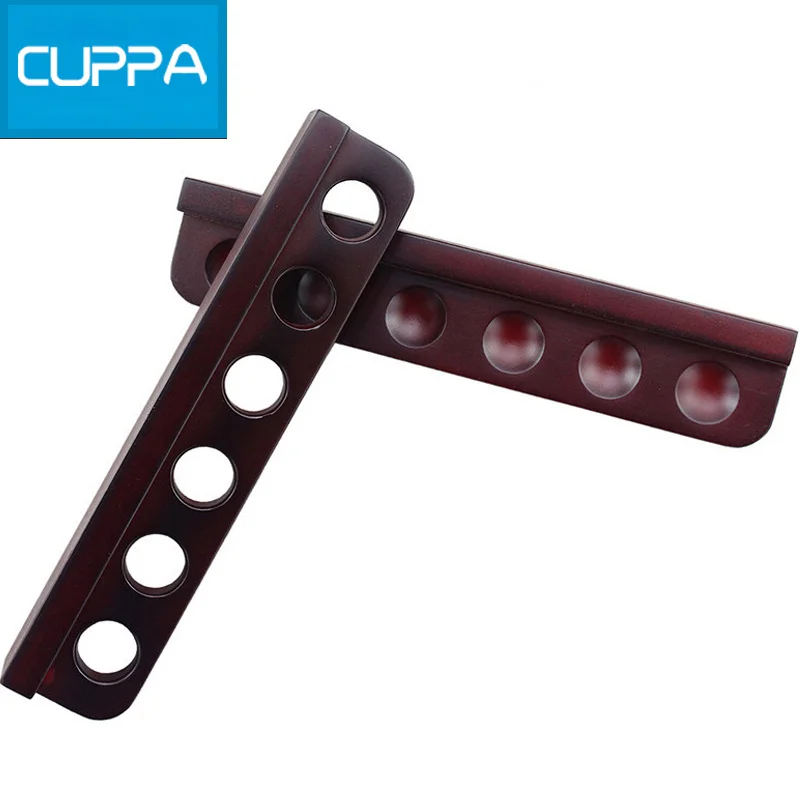 High Quality 1 Pair Cuppa Wood Pool Snooker Cue Stick Rack Holder 6 Holes Billiard Accessories China