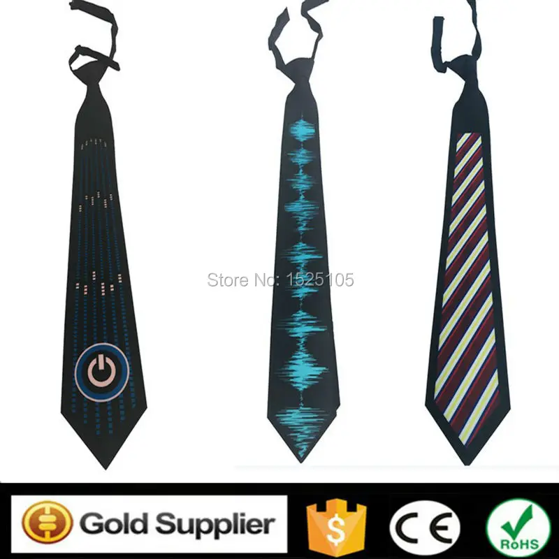 Led Flashing Tie High Brightness Flashing Wireless EL Panel Tie Led Necktie With Patent For Party