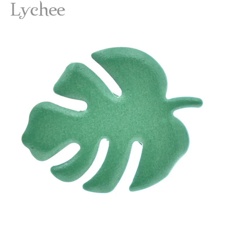 Lychee Life 50pcs Green Leaf Scrapbooking Brads Handmade Photo Album Embellishment DIY Decoration Brads for Craft Making