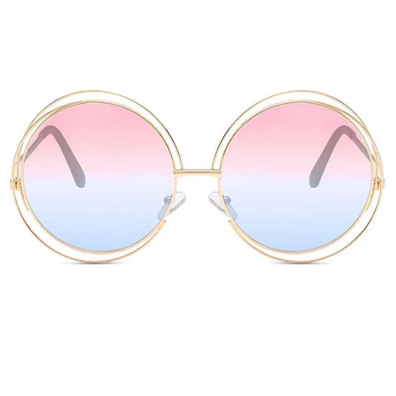 ALOZ MICC Brand Oversize Round Sunglasses Women Fashion High Quality Alloy Hollow Frame Sun Glasses UV400 Lady Eyeglasses Q172