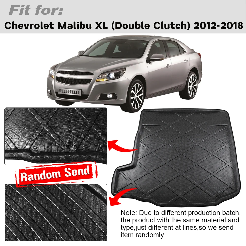 Buildreamen2 For Chevrolet Malibu XL (Double Clutch) Car Tail Trunk Mat Floor Tray Boot Liner Cargo Mud Carpet Pad 2012-2018