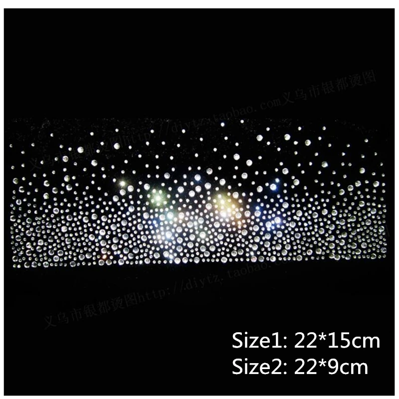 2 size Newest star design hot fix rhinestone for skirt Heat transfer rhinestone motif Embellishment for garment