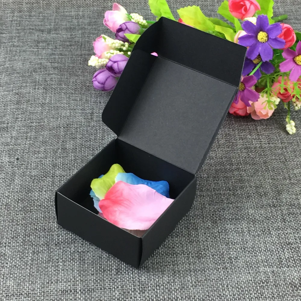 9.5*9.5*3cm New Style 100pcs Party Brown Kraft Paper Box DIY Soap/ Gift Craft Packing Box With Love Window/ Vintage Small Gift