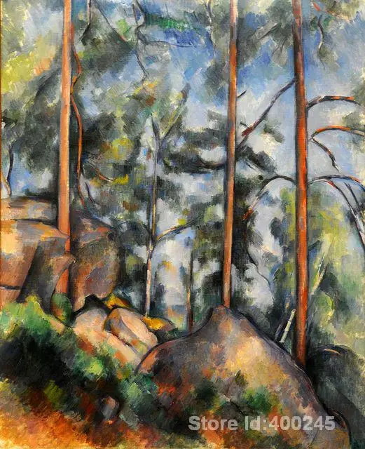 

artwork of Paul Cezanne Pines and Rocks Fontainebleau c. art reproduction paintings handmade High Quality