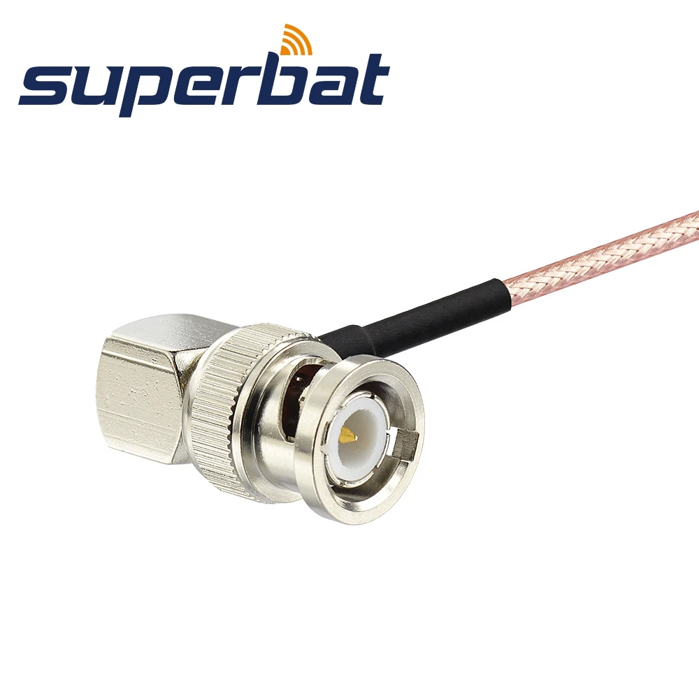 Superbat SMA Plug Straight to BNC Male Right Angle Pigtail Cable RG316 30cm