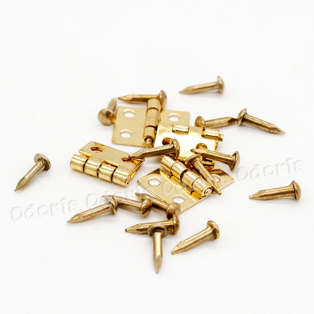 Odoria 1:12 Miniature 4PCS Golden Metal Door Knocker Lock Doorplate Set DIY Dollhouse Hardware Accessories Doll House Decoration