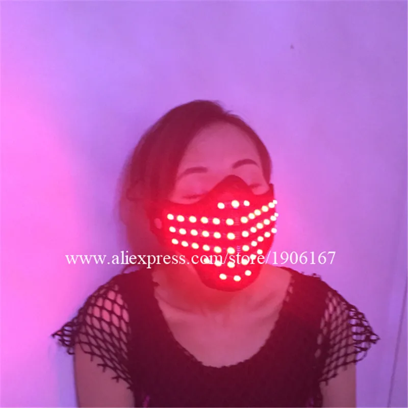 New Design LED Colorful Luminous Flashing Glowing Light Up Mask Hero Face Guard DJ Masks Party Halloween Birthday For Show