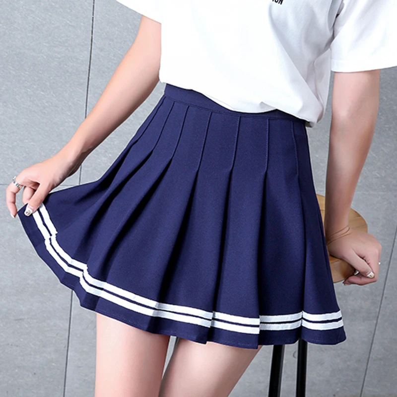 Clearance Sale Y2k Summer Korean Fashion Short Women Skirt Elastic High Waiste Striped Harajuku Pleated Plaid A-Line Mini Skirts