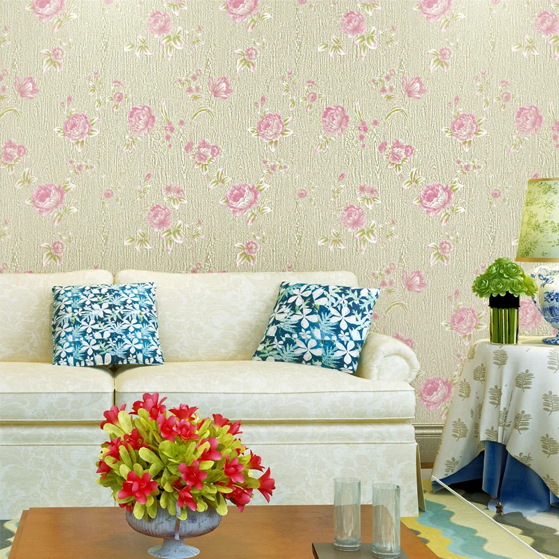 beibehang rural Flowers papel de parede 3D non woven wallpaper Papel Parede Mural Wall paper Roll wall-paper papel wall