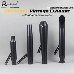 Universal Motorcycle exhaust muffler retro vintage classic black escap moto for cg125 sr400 cb500 vt500 w800 v7