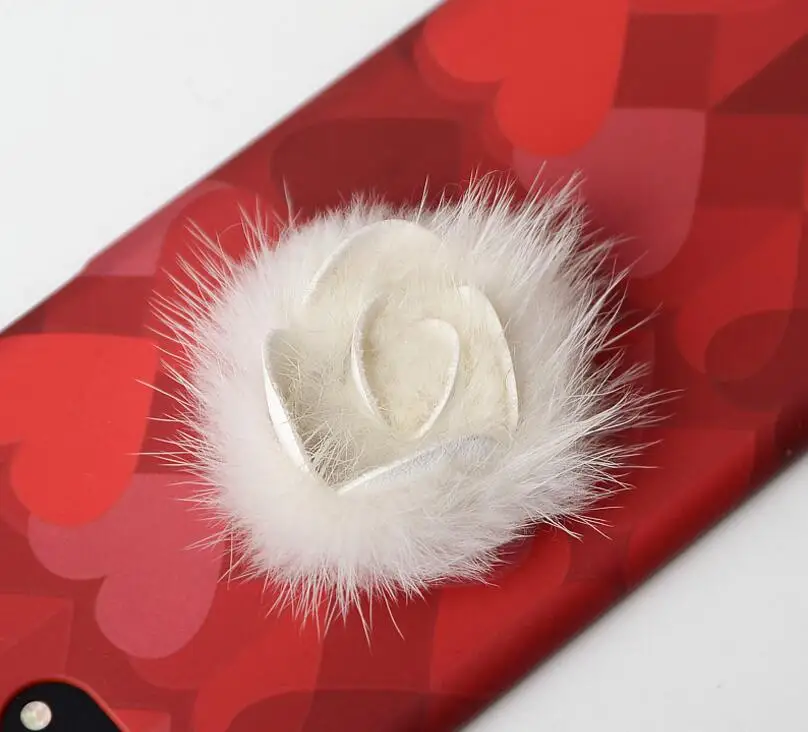 supplies for jewelry Real Mink Fur Rose Discoid Flowers Accessory Fur Flowers 6cm Clothing Accessories Handmade 9 colors F89