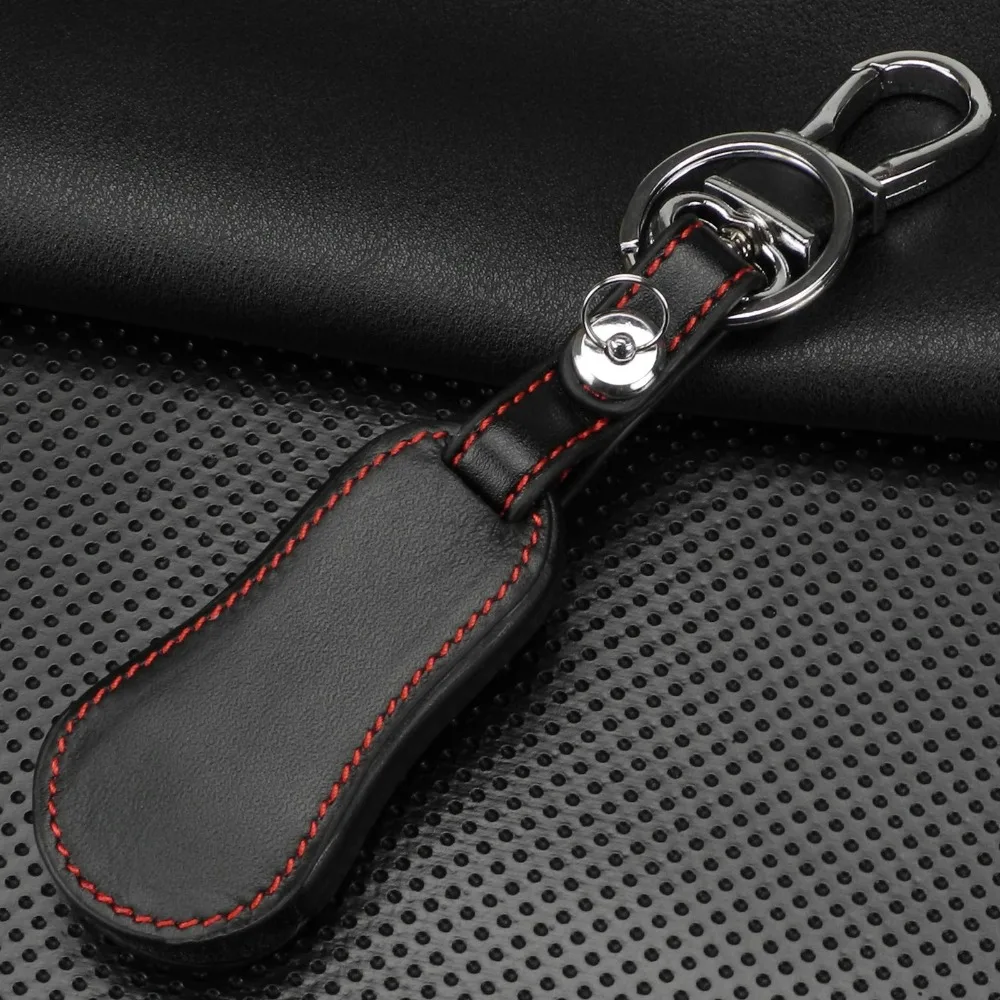 jingyuqin Remote Leather Car Key Case Cover For Chrysler Dodge Jeep Car Cover 3 Buttons Holder